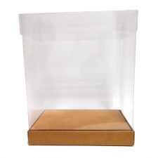 Caja de pvc transparente con base de cartón