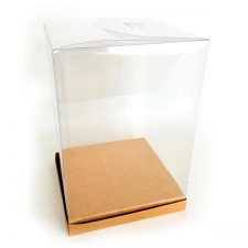 Caixa de PVC transparent reciclable cartró tancament papallona